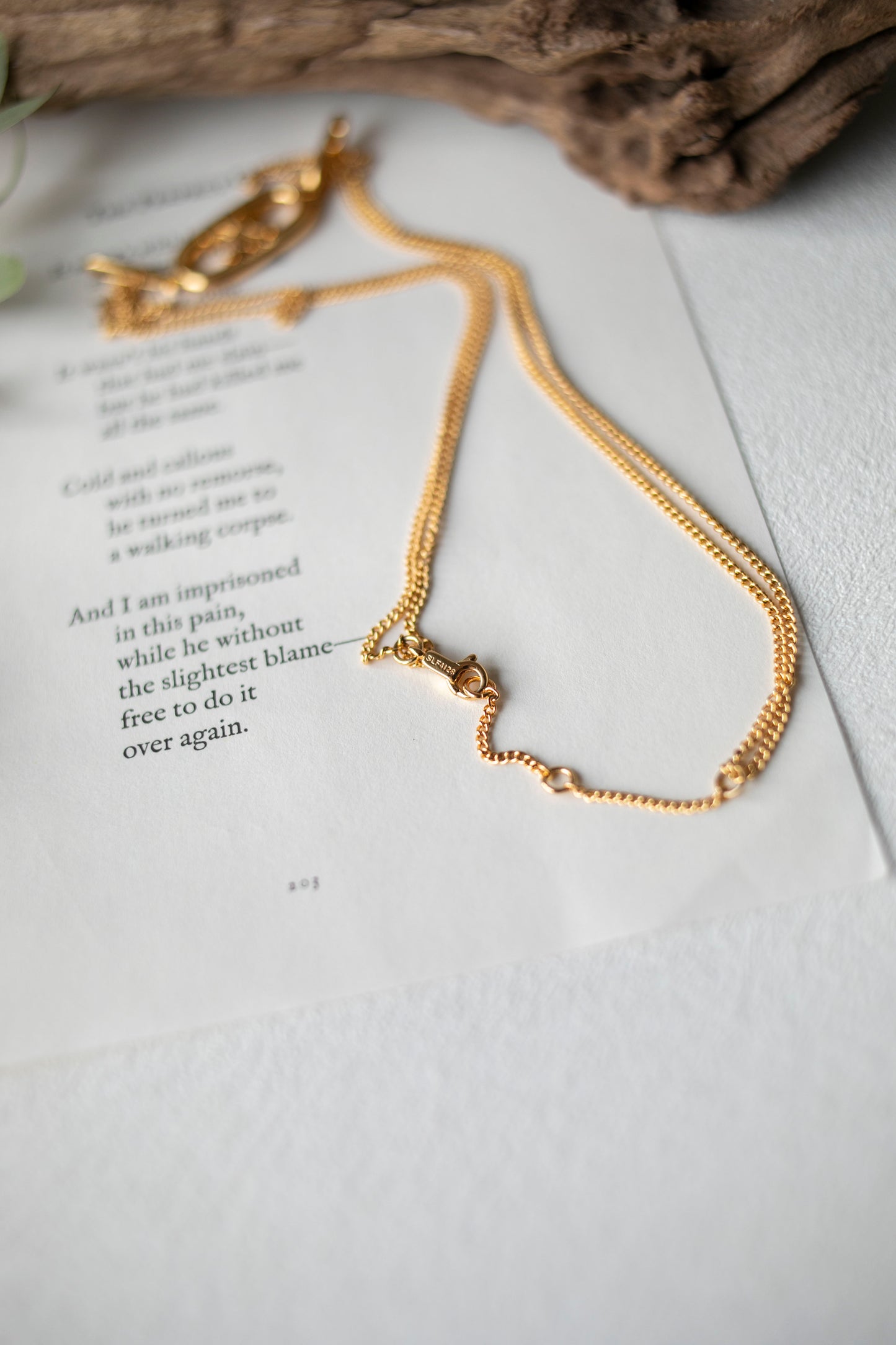 Preloved Celine Triomphe Logo Chain Necklace (J-C04)