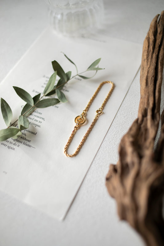 Vintage Christian Dior Circular Logo Bracelet (J-CD05)