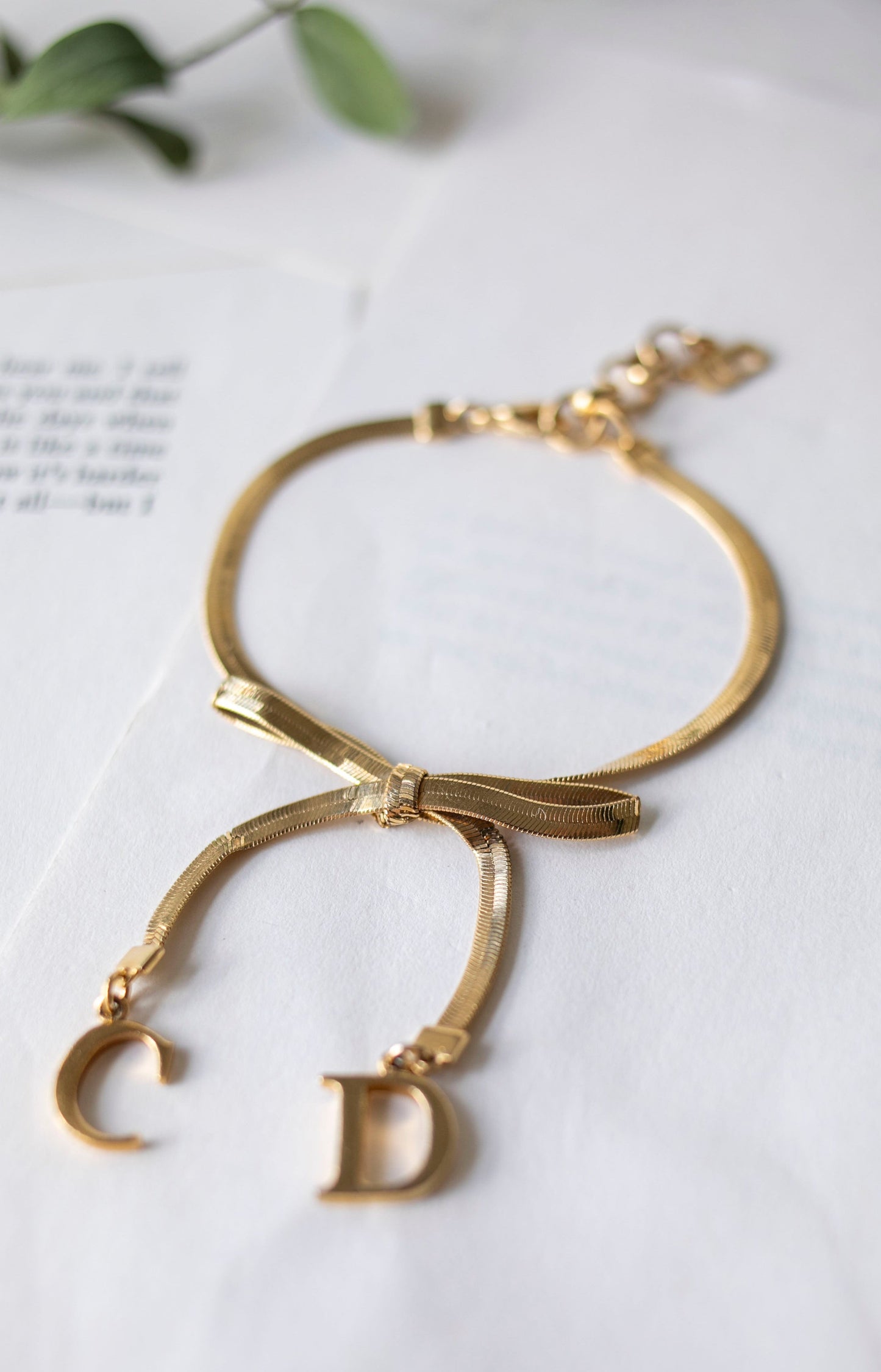 Vintage Christian Dior Bow Bracelet (Gold, J-CD01) (10880230490271)