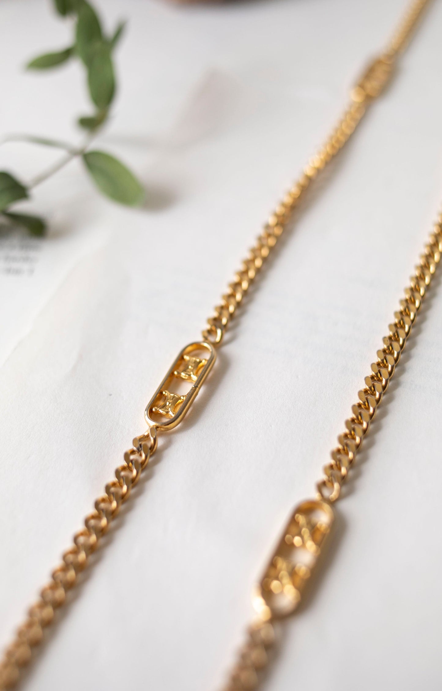 Vintage Celine Triomphe Sautoir Necklace (J-C01)