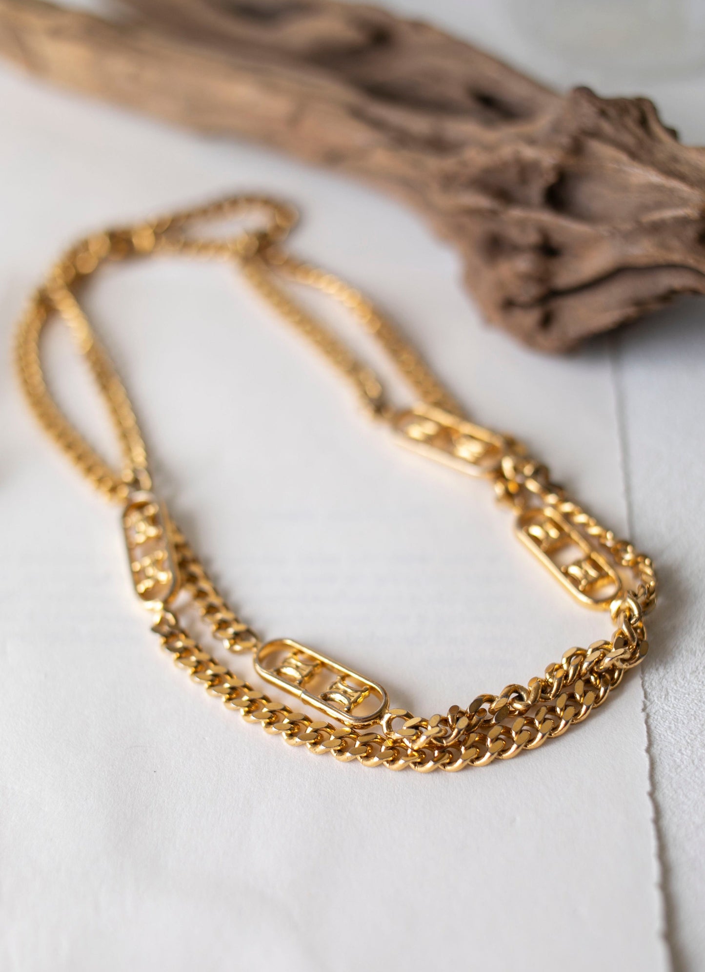 Vintage Celine Triomphe Sautoir Necklace (J-C01)