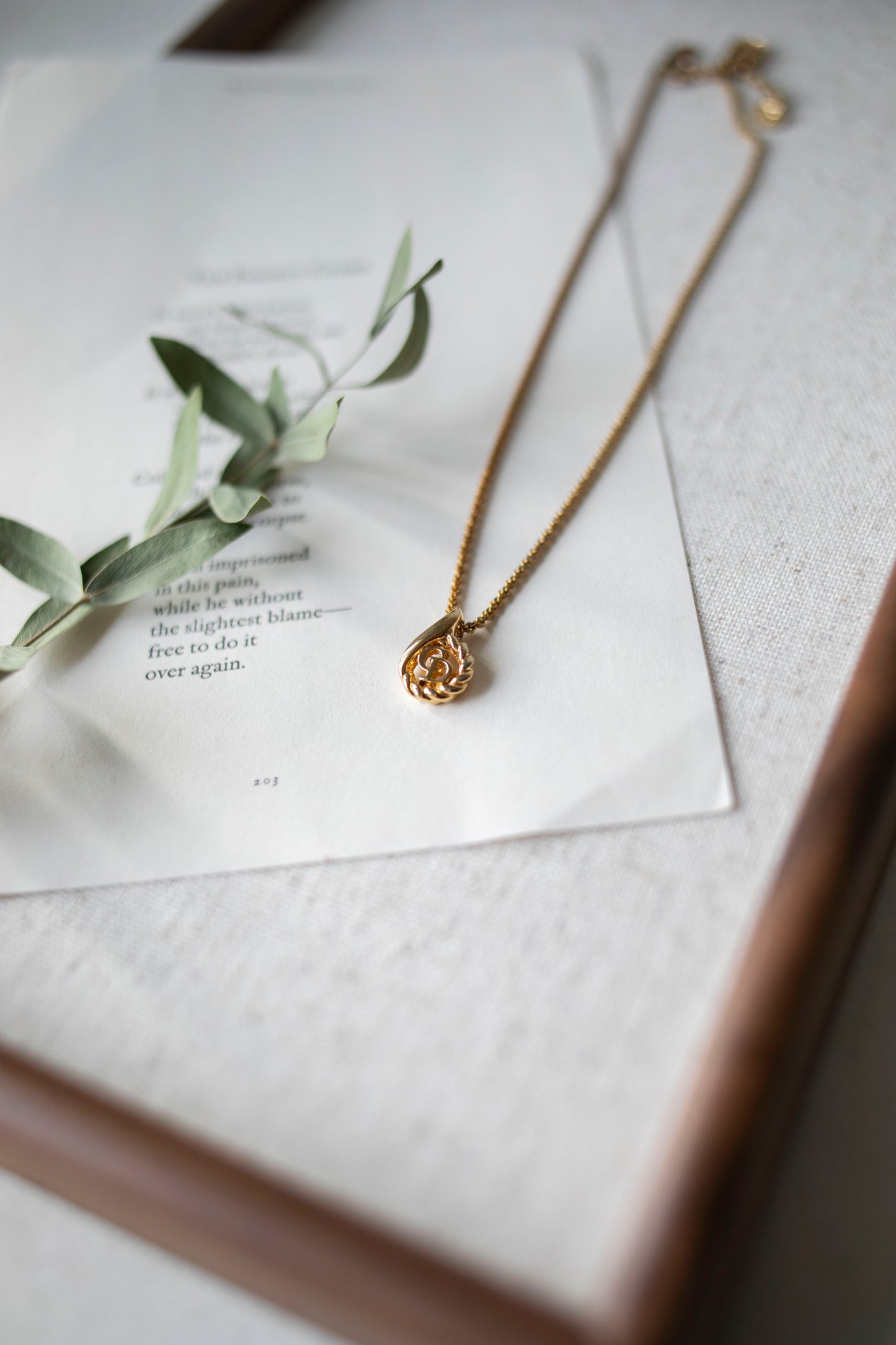 Vintage Christian Dior Teardrop Necklace (J-CD12)